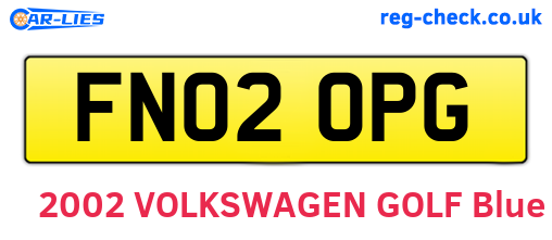FN02OPG are the vehicle registration plates.