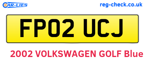 FP02UCJ are the vehicle registration plates.