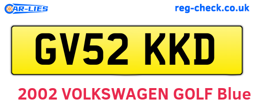 GV52KKD are the vehicle registration plates.