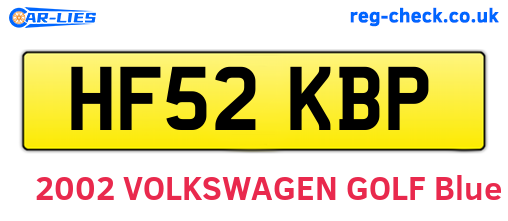 HF52KBP are the vehicle registration plates.