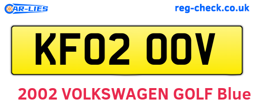 KF02OOV are the vehicle registration plates.