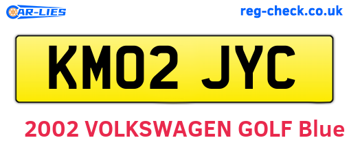 KM02JYC are the vehicle registration plates.