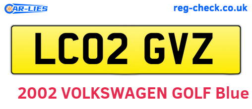 LC02GVZ are the vehicle registration plates.