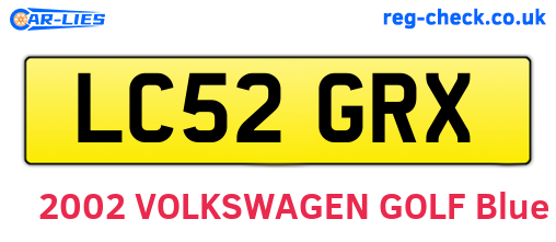 LC52GRX are the vehicle registration plates.