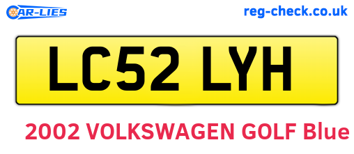 LC52LYH are the vehicle registration plates.