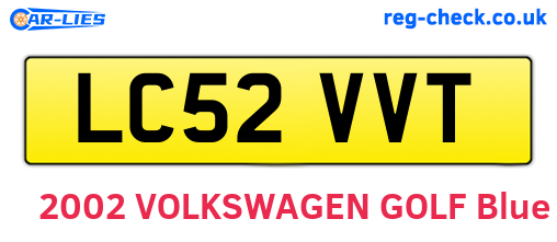 LC52VVT are the vehicle registration plates.