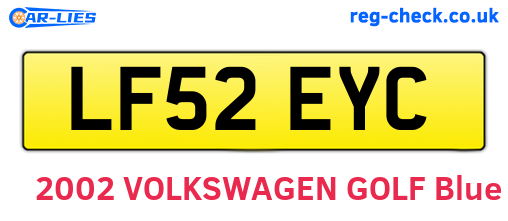 LF52EYC are the vehicle registration plates.