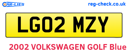 LG02MZY are the vehicle registration plates.