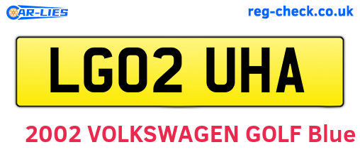 LG02UHA are the vehicle registration plates.