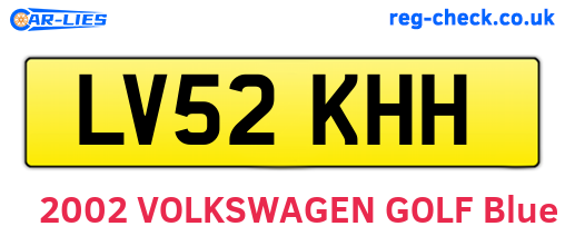 LV52KHH are the vehicle registration plates.