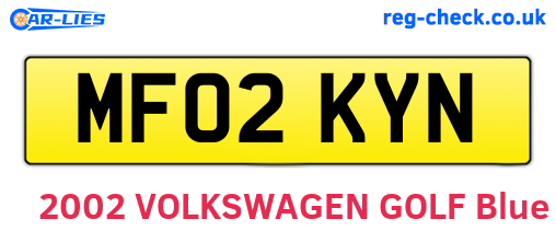 MF02KYN are the vehicle registration plates.