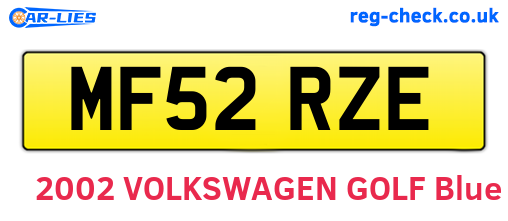 MF52RZE are the vehicle registration plates.