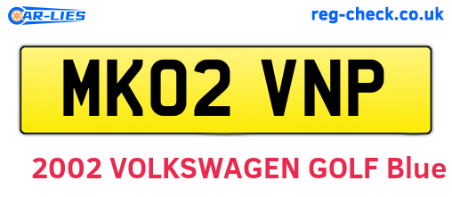 MK02VNP are the vehicle registration plates.
