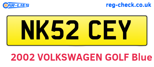 NK52CEY are the vehicle registration plates.