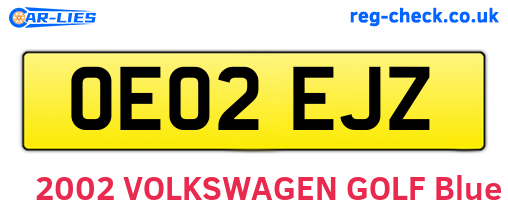 OE02EJZ are the vehicle registration plates.