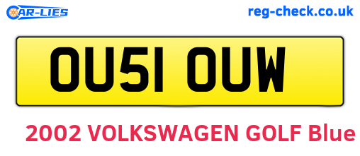 OU51OUW are the vehicle registration plates.