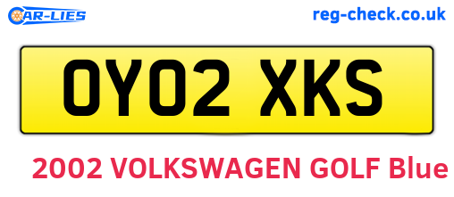 OY02XKS are the vehicle registration plates.