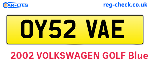 OY52VAE are the vehicle registration plates.