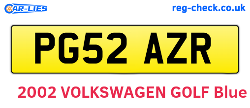 PG52AZR are the vehicle registration plates.