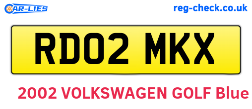 RD02MKX are the vehicle registration plates.