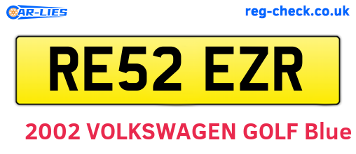RE52EZR are the vehicle registration plates.