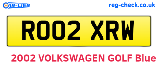 RO02XRW are the vehicle registration plates.