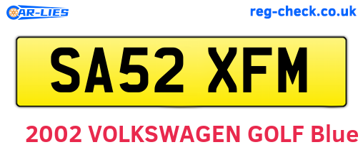 SA52XFM are the vehicle registration plates.