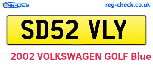 SD52VLY are the vehicle registration plates.