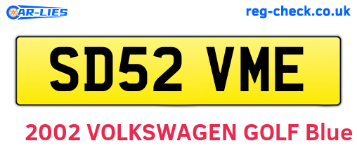 SD52VME are the vehicle registration plates.