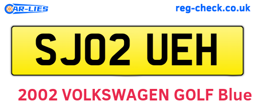 SJ02UEH are the vehicle registration plates.