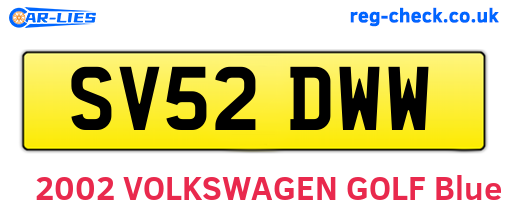 SV52DWW are the vehicle registration plates.