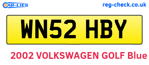WN52HBY are the vehicle registration plates.