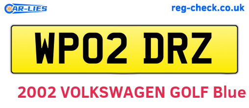 WP02DRZ are the vehicle registration plates.