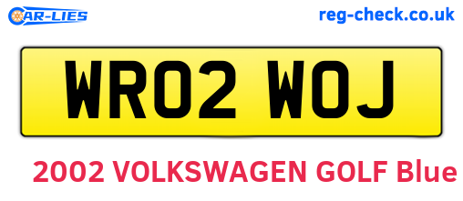 WR02WOJ are the vehicle registration plates.