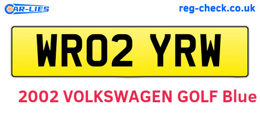 WR02YRW are the vehicle registration plates.