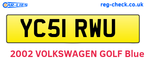YC51RWU are the vehicle registration plates.