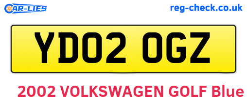 YD02OGZ are the vehicle registration plates.