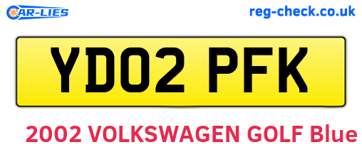 YD02PFK are the vehicle registration plates.