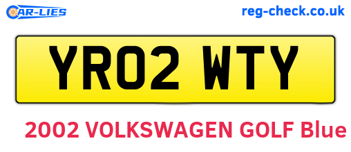 YR02WTY are the vehicle registration plates.