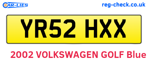 YR52HXX are the vehicle registration plates.