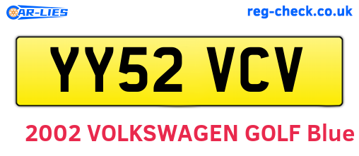 YY52VCV are the vehicle registration plates.
