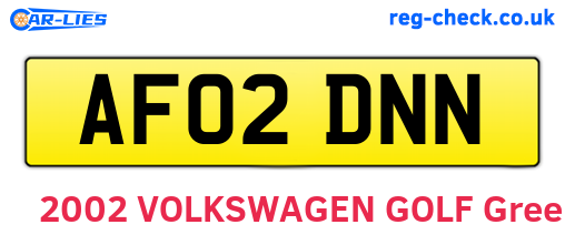 AF02DNN are the vehicle registration plates.