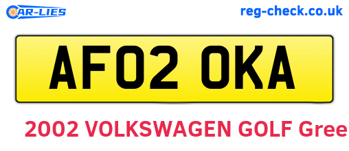 AF02OKA are the vehicle registration plates.