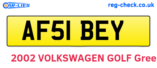 AF51BEY are the vehicle registration plates.