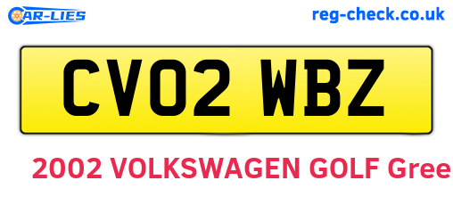 CV02WBZ are the vehicle registration plates.