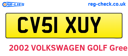 CV51XUY are the vehicle registration plates.