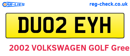 DU02EYH are the vehicle registration plates.