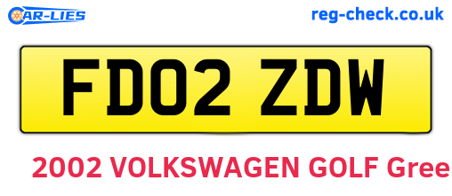 FD02ZDW are the vehicle registration plates.
