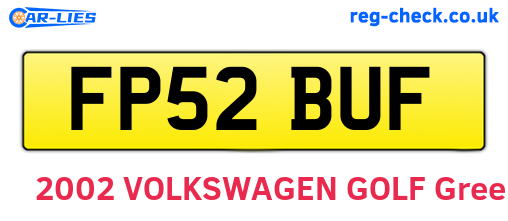 FP52BUF are the vehicle registration plates.