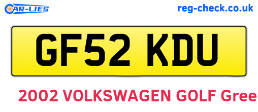 GF52KDU are the vehicle registration plates.